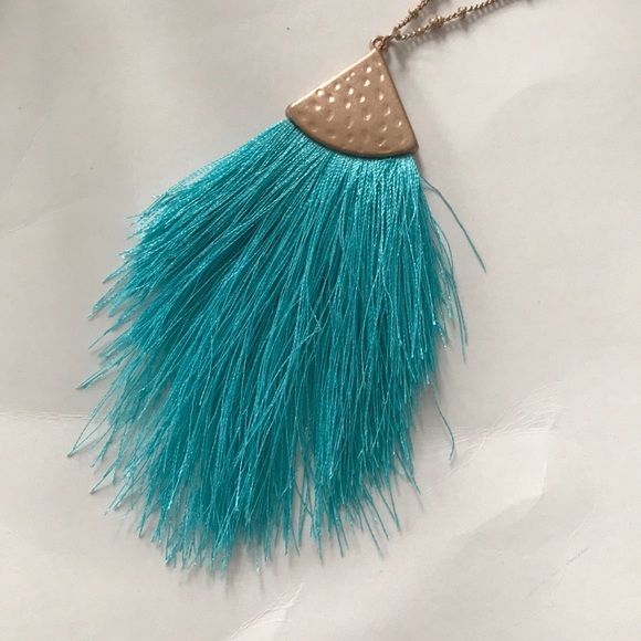 Long Fringe Pendant Necklace - Picture 2 of 6
